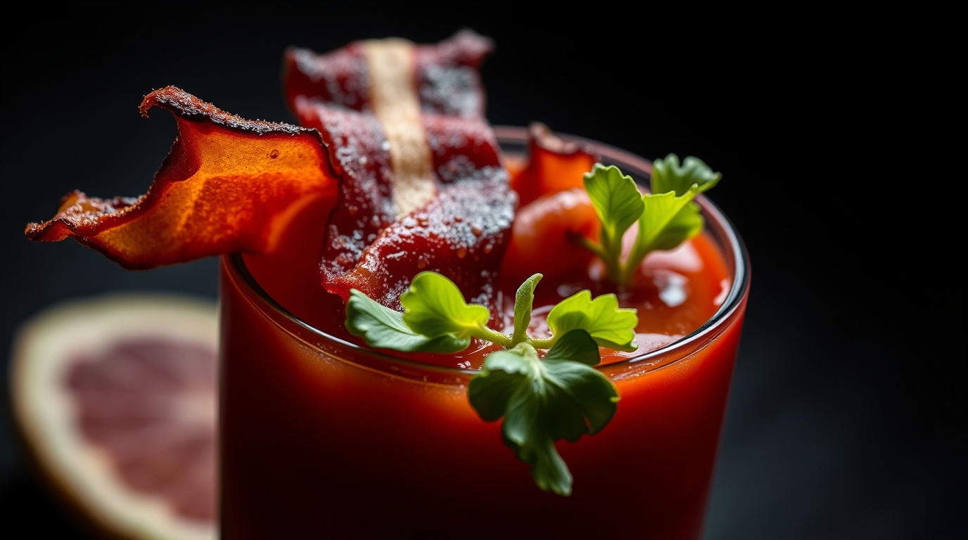 Loaded Bloody Mary with Bacon - Dinner Pairings Loaded Bloody Mary with Bacon